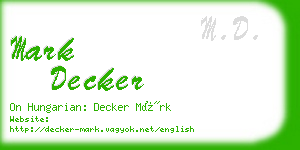 mark decker business card